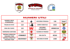 NUMERI UTILI - Istituto di Vigilanza Tiger, sicurezza e tranquillità