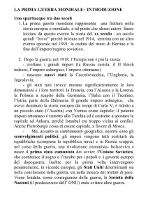 LA PRIMA GUERRA MONDIALE