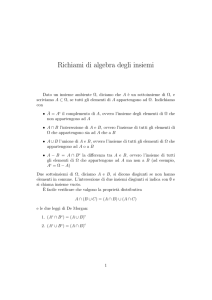 Richiami di algebra degli insiemi - Dipartimento di Scienze Politiche