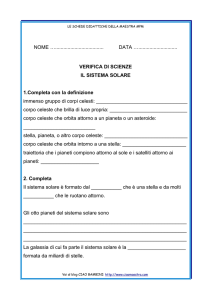 Sistema Solare: Verifica di Scienze per la Scuola Elementare
