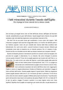 I fatti miracolosi durante l`esodo dall`Egitto