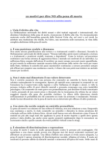 10 motivi per dire NO alla pena di morte