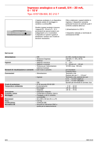Ingresso analogico a 4 canali, 0/4 – 20 mA, 0 – 10 V
