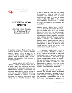 Bonazzi, PIÙ VERITÀ, MENO MAESTRI