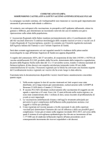 COMUNICATO STAMPA SOSPENSIONE CAUTELATIVA LOTTI