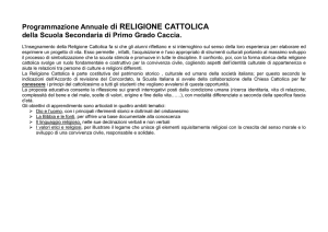 Programmazione Annuale di RELIGIONE CATTOLICA della Scuola