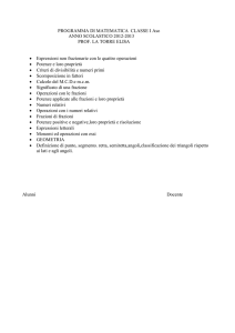 PROGRAMMA DI MATEMATICA IAso LA TORRE