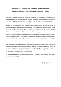 Messaggio del Presidente della Repubblica Giorgio