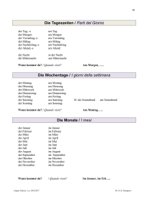 Die Tageszeiten / Parti del Giorno Die Wochentage / I giorni della