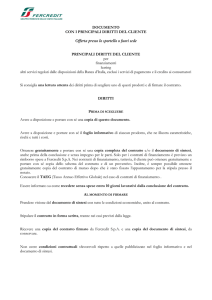 Principali Diritti del Cliente