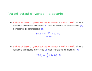 Valori attesi di variabili aleatorie