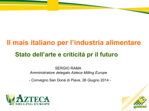 Il mais italiano per l`industria alimentare. Stato dell`arte e criticità per
