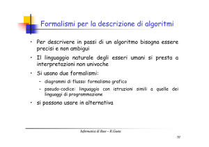 Formalismi per la descrizione di algoritmi