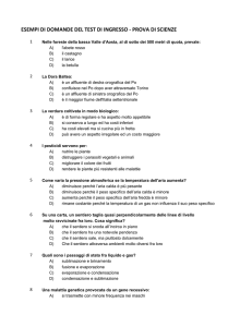 ESEMPI DI DOMANDE DEL TEST DI INGRESSO