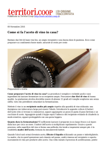 Come si fa l`aceto di vino in casa?