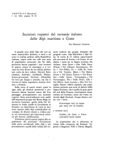 Incisioni rupestri del. versan~e italiano delle Al~i maritime e