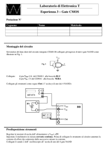 Laboratorio di Elettronica T Esperienza 3 – Gate CMOS