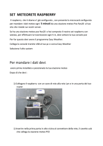 SET METEORETE RASPBERRY Per mandare i dati devi: