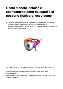 riassunto grafico "occhi stanchi, cefalea e sbandamenti sono