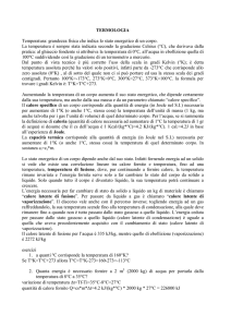 TERMOLOGIA Temperatura: grandezza fisica che indica lo stato
