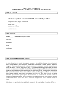Prova ingresso_SCIENZA E TECNICHE PSICOLOGICHE