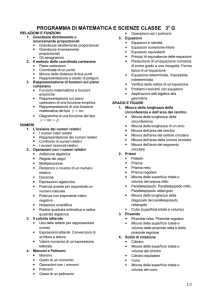 PROGRAMMA DI MATEMATICA E SCIENZE CLASSE 3 G
