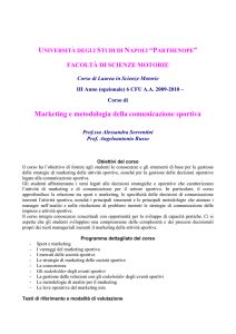 Marketing e metodologia della comunicazione sportiva