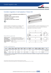 Codici ordinazione Contatto magnetico in termoplastico