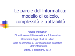 modello di calcolo, complessità e trattabilità