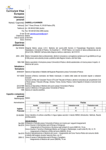 Curriculum - Azienda Ospedaliera di Padova