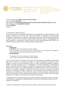 Programma di storia del Colonialismo 2015-16 Patisso (