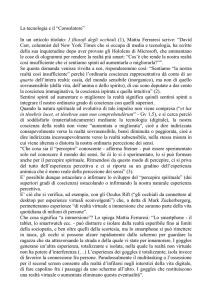 La tecnologia e il “Consolatore” In un articolo titolato: I filosofi degli
