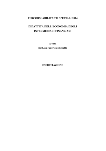 Esercitazione Economia degli intermediari finanziari