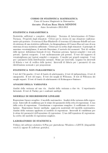 Statistica Matematica - Dipartimento di Matematica