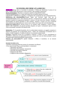 Appunti sintetici Economia Mercati