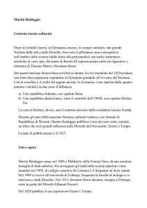 Martin Heidegger Contesto storico culturale Dopo la Grande Guerra