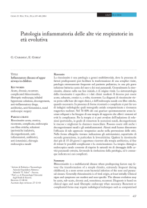 Patologia infiammatoria delle alte vie respiratorie in età evolutiva