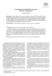 La biochimica dell`effetto placebo.