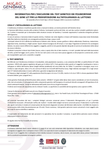Consenso Informato - Test Genetico per l`intolleranza al Glutine