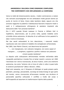 ANORESSIA E BULIMIA COME SINDROMI