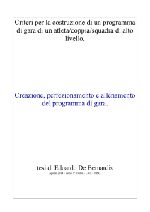 Criteri per la costruzione del programma di gara di un atleta