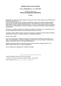 Fisica dei Dispositivi Elettronici - Università degli Studi di Perugia