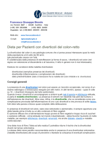 La dieta per i diverticoli