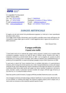 sangue artificiale - AVIS Sarnico ieri