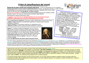 Criteri di classificazione dei viventi