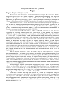 Le opere di Misericordia Spirituali Pregare Pregare