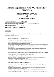 Istituto Superiore d` Arte “A. VENTURI” MODENA PROGRAMMA