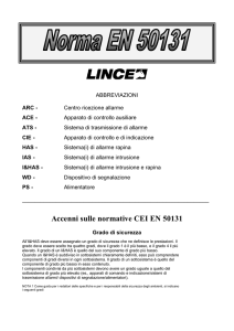 Accenni sulle normative CEI EN 50131