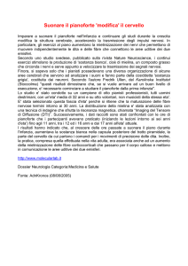 Suonare il pianoforte `modifica` il cervello