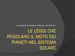 LE LEGGI CHE REGOLANO IL MOTO DEI PIANETI NEL SISTEMA